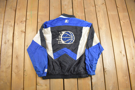 Vintage 1990s Orlando Magic NBA Color Block Windbreaker Jacket / Starter / Embroidered / Light Jacket / Streetwear / 90s Orlando Magic