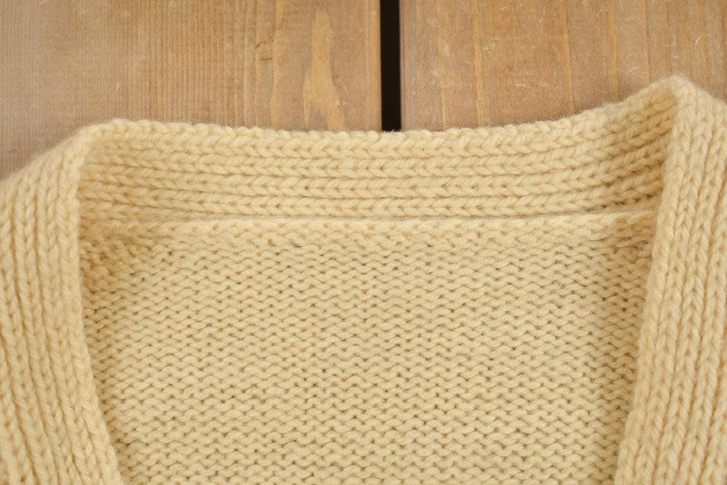 Vintage 1970s 3D Cable Knit Cardigan Sweater