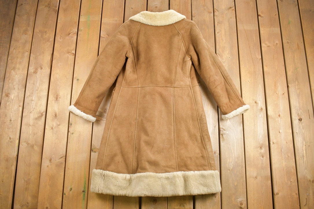 Vintage 1960s Shearling Lined Suede Leather Jacket