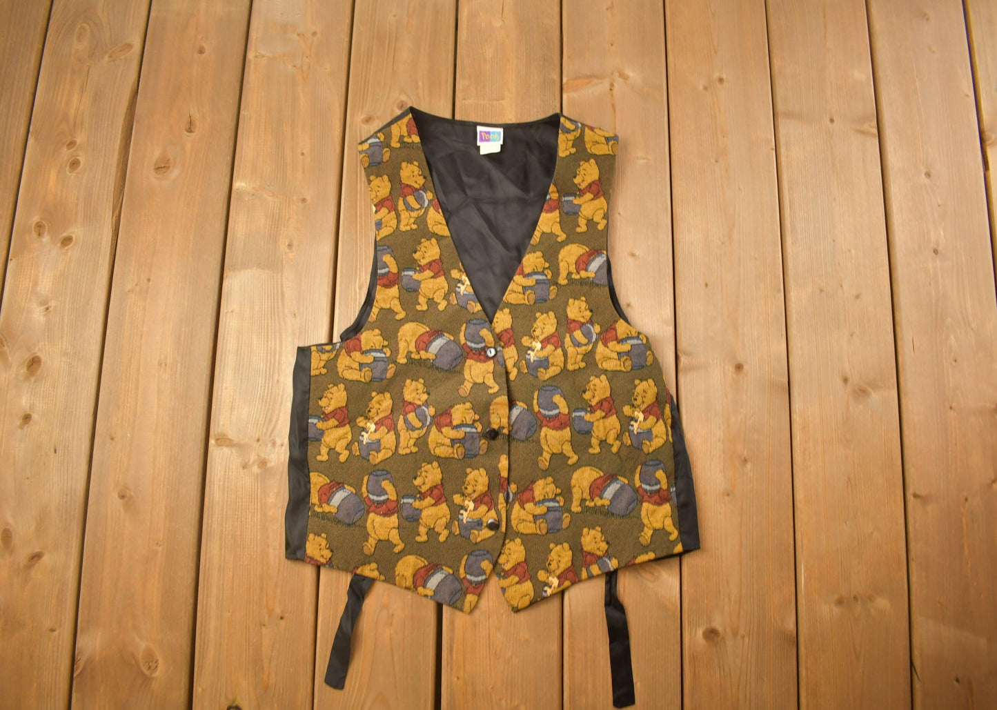 Vintage 1990s Winnie The Pooh Button Up Vest / 1990s Button Up Vest / Vintage Vest / Basic Button Up / Vintage Disney / Cartoons /