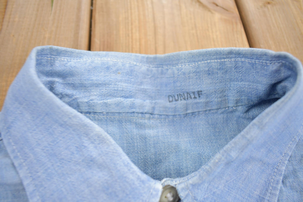 Vintage 1970s Embroidered Fish Button Up Shirt