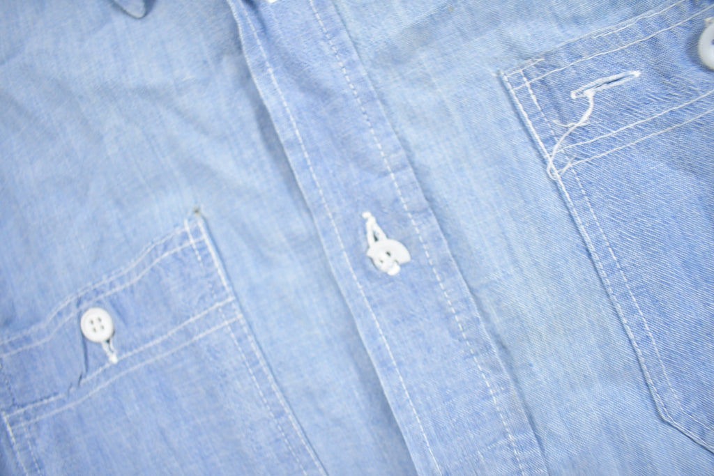 Vintage 1970s Embroidered Fish Button Up Shirt