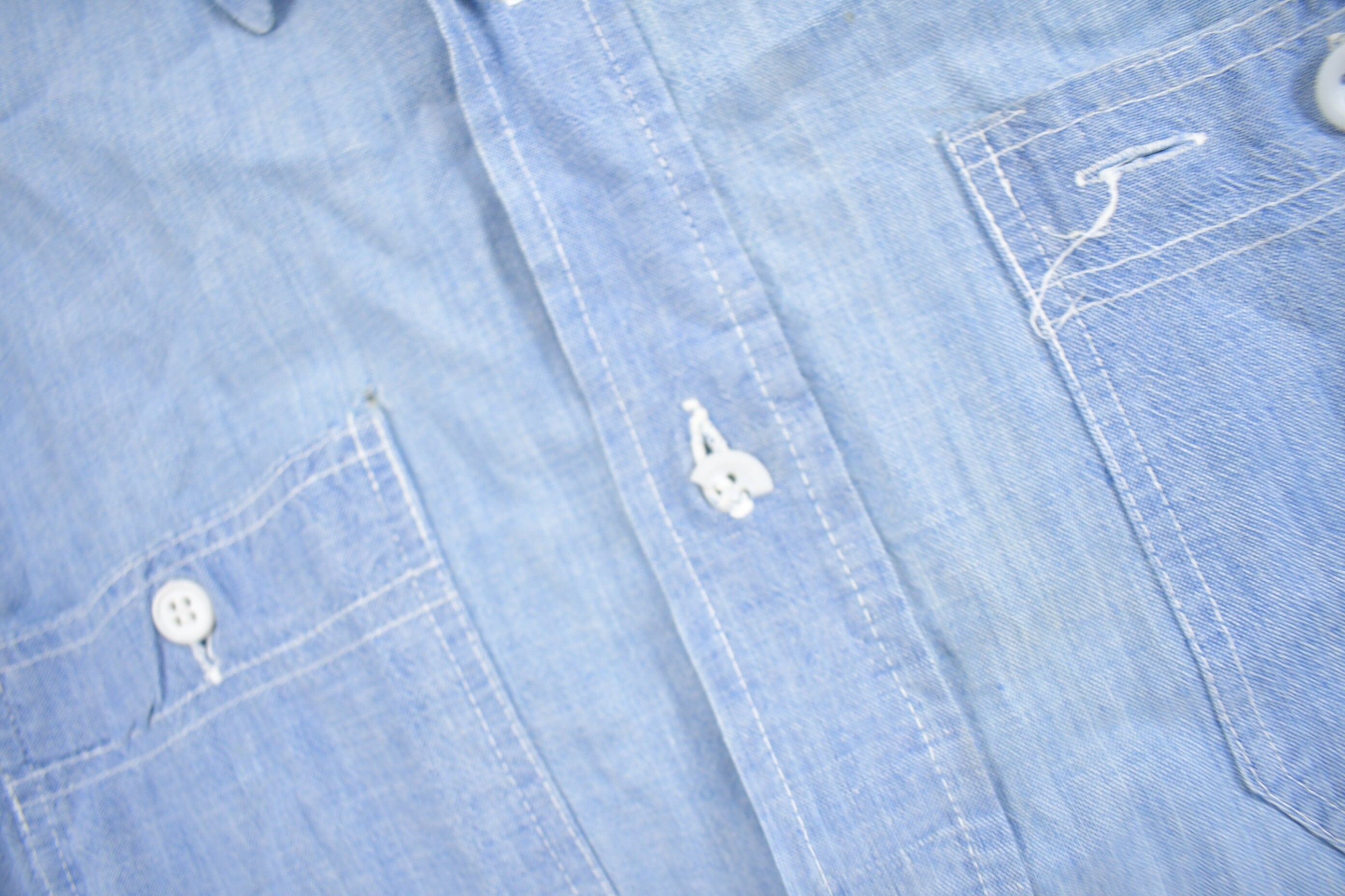Vintage 1970s Embroidered Fish Button Up Shirt