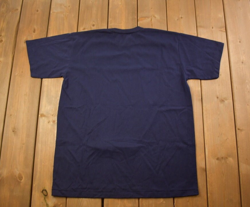 Vintage 1970s Deadstock Blank Navy T Shirt
