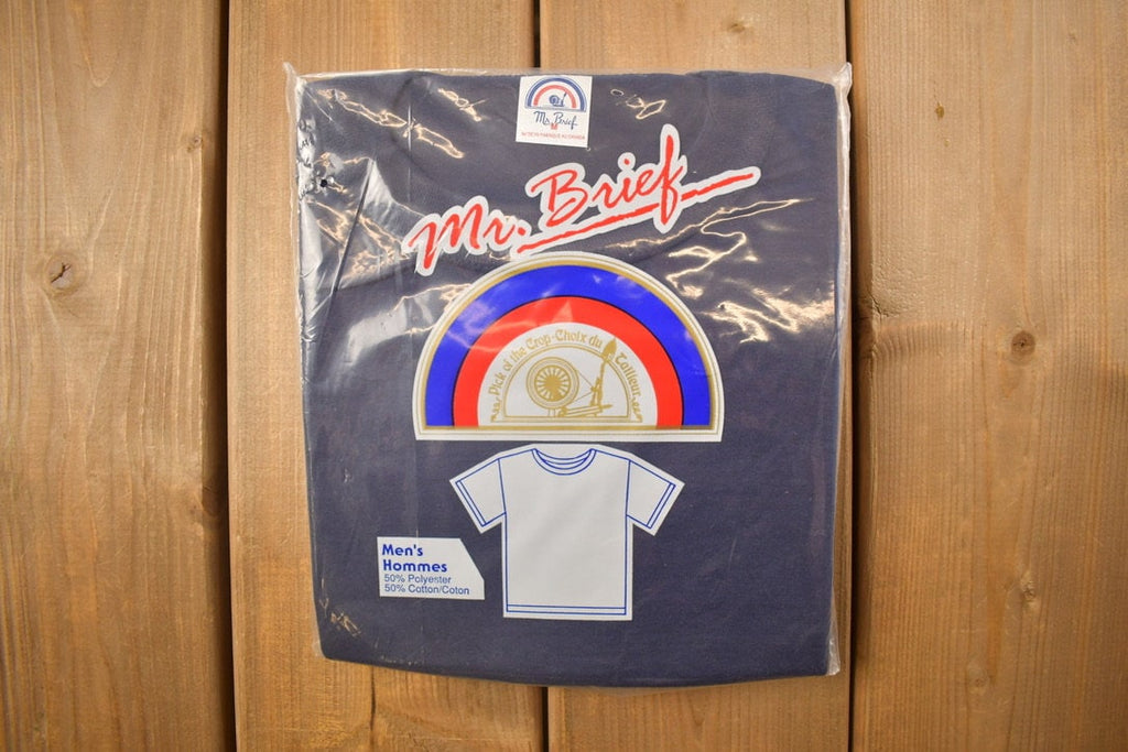 Vintage 1970s Deadstock Mr. Brief Blank Navy T Shirt