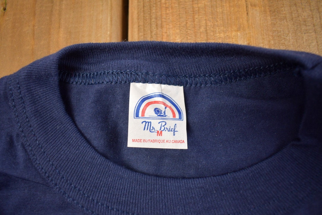 Vintage 1970s Deadstock Mr. Brief Blank Navy T Shirt