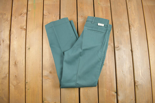 Vintage 1980s Pleated Trousers Size 31 x 30.5 / 80s Workwear / 1980s Pants / Olive Green / Made in Canada