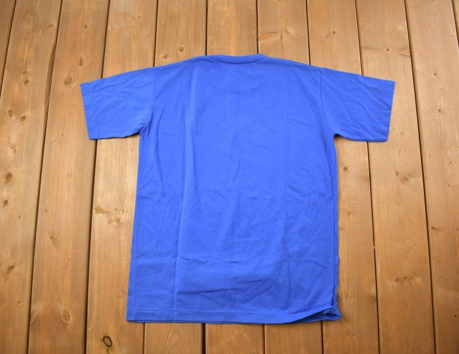 Vintage 1970s Deadstock Blank Blue T Shirt
