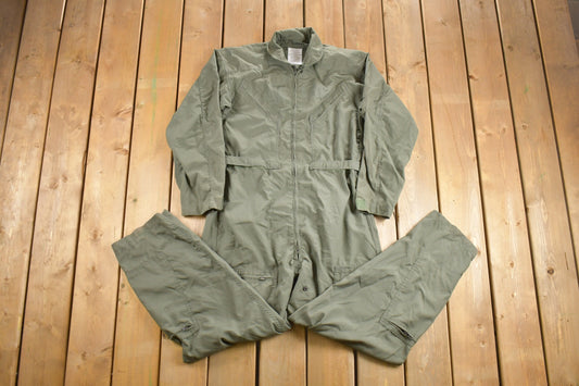 Vintage 1999 US Military Flyers Coveralls Jumpsuit Size 42R / Vintage Overalls / Militaria / Distressed Coveralls / Type CWU / 90s