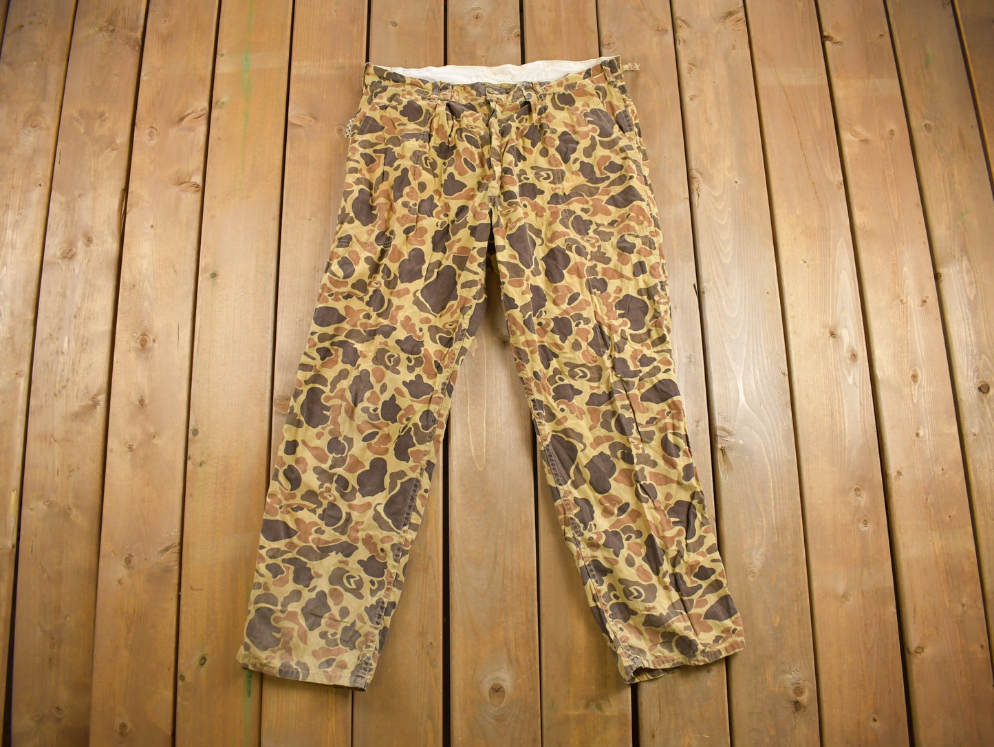 Vintage 1950s Duck Camouflage Hunting Pants / Streetwear / Camo Pants / Outdoorsman / Size 36 x 30 / True Vintage