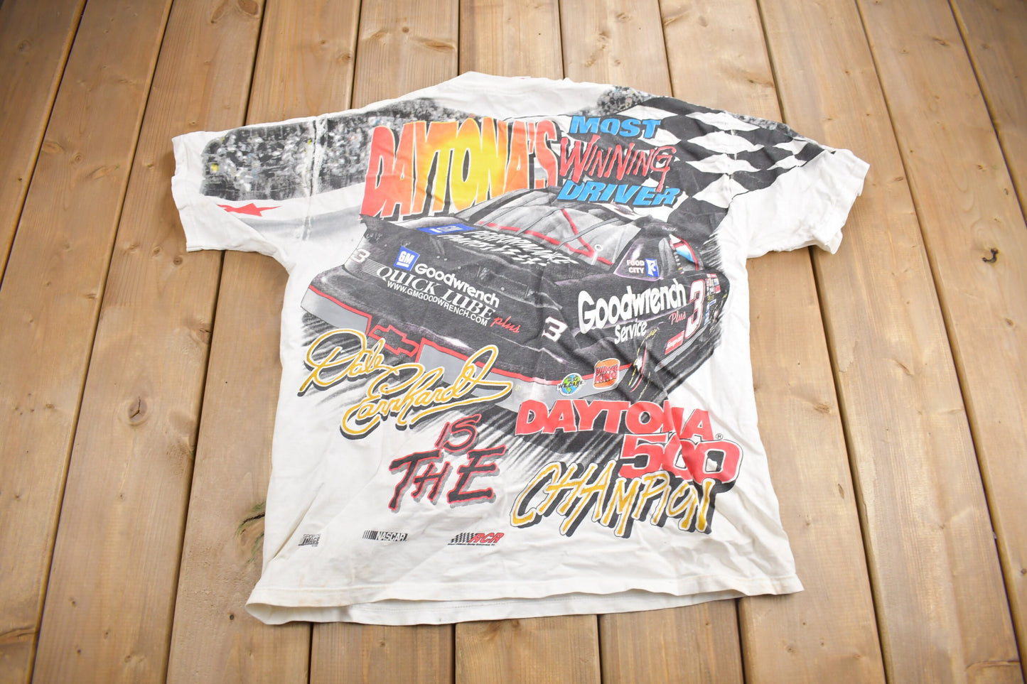 Vintage 1998 Dale Earnhardt All Over Print NASCAR T-Shirt / Made In USA / NASCAR Racing / 90s Streetwear / Chase Racewear / Heavy Weight