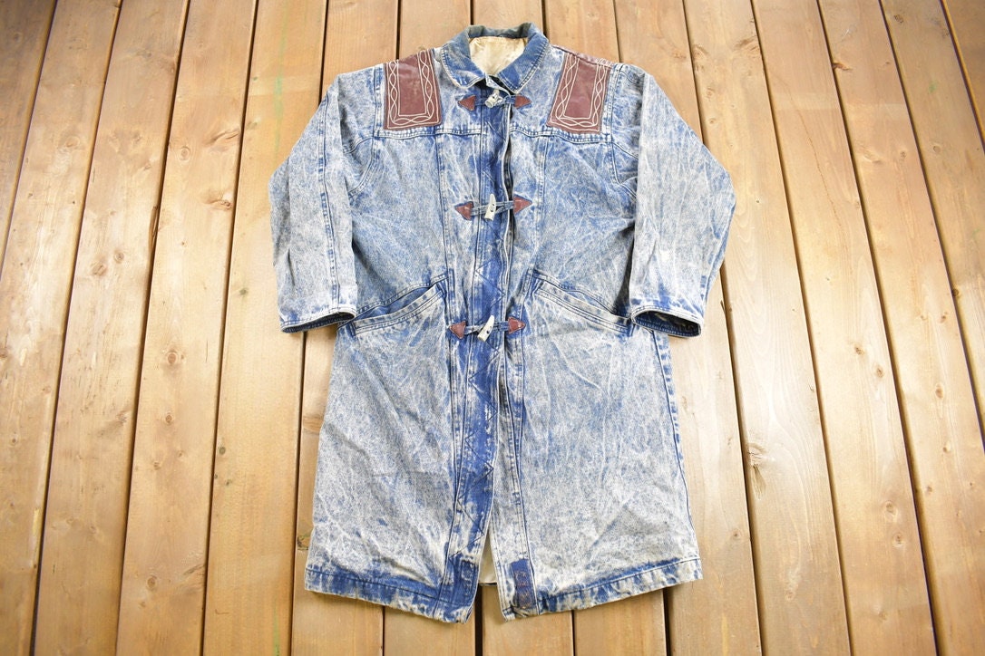 Vintage 1990s Long Denim Denim Jean Jacket