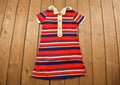 Vintage 1970s Womens Striped Tennis Dress