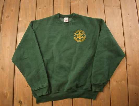 Vintage 1990s Kent County Sheriff Department Crewneck Sweatshirt / 90s Crewneck / Made In USA / Streetwear / Police Sweater