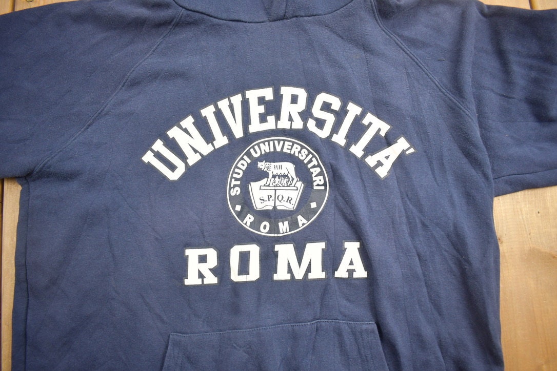 Vintage 1990s Roma University Collegiate Crewneck / Italy / NCAA Sweatshirt / Sportswear / Americana / Europe