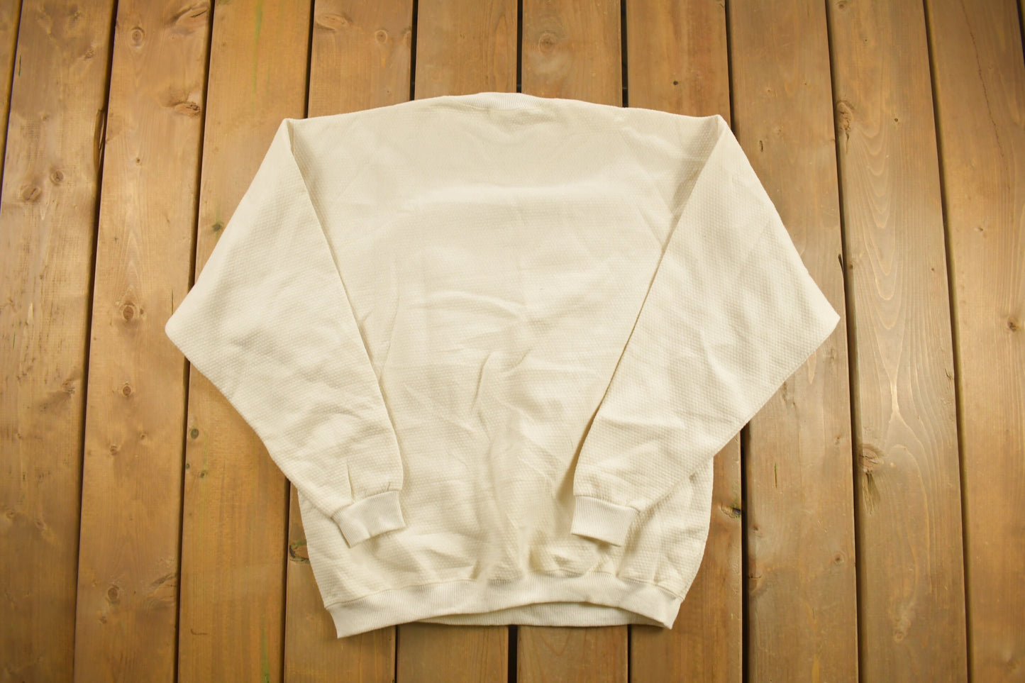 Vintage 1990s Superior Blank White Crewneck Sweatshirt / 90s Crewneck / Made In USA / Essential / Streetwear / 90s Blank