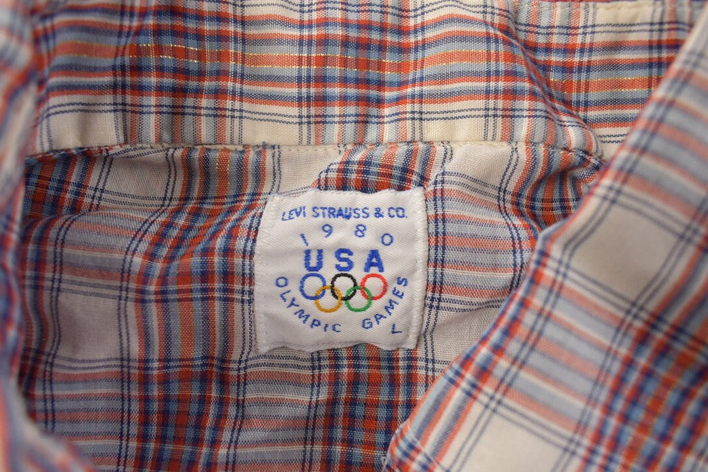 Vintage 1990s Levi's X Olympic Games Plaid Flannel Button Up Shirt