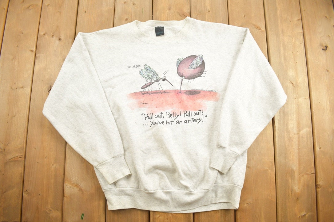 Vintage 1990s Funny Bug Themed Crewneck Sweatshirt / 90s Crewneck / Made In USA / Streetwear / Comedic Sweater /