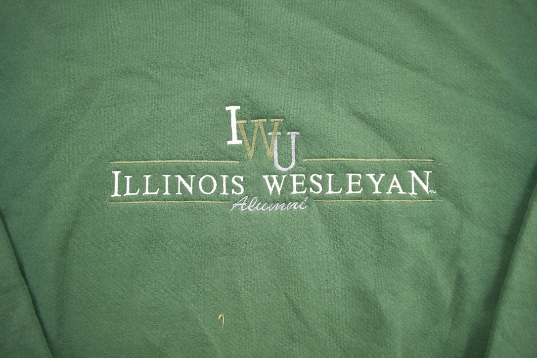 Vintage 1990s Illinois Wesleyan University Collegiate Alumni Crewneck / Embroidered / NCAA Sweatshirt / Sportswear / Americana