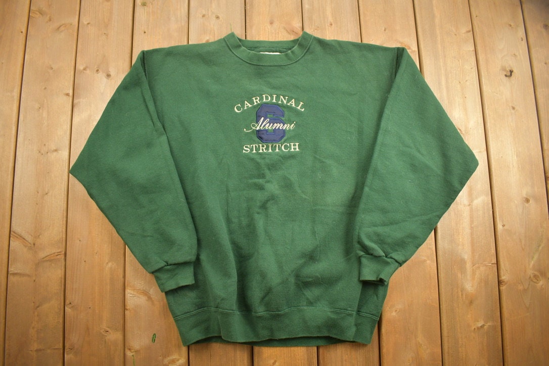 Vintage 1990s Cardinal Stritch Alumni Crewneck Sweatshirt / 90s Crewneck / Made In USA / Streetwear / Embroidered / Alumni / Collegiate