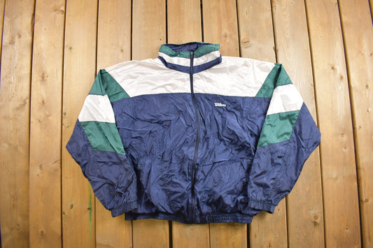 Vintage 1990s Wilson Windbreaker Jacket / Streetwear / Light Jacket / Vintage Windbreaker / Color Block / Tennis