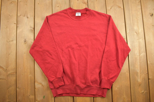 Vintage 1990s Jerzees Blank Red Crewneck Sweatshirt / 90s Crewneck / Vintage Blanks / Essential / Streetwear / 90s Blank