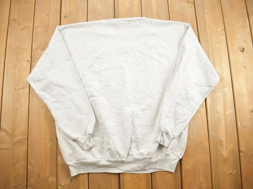 Vintage 1990s Hilltop Sportswear Blank Grey Crewneck Sweatshirt / 90s Crewneck / Made In USA / Essential / Streetwear / 90s Blank