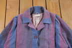 Vintage 1960s Simon Pearce Striped Wool Jacket Button Up