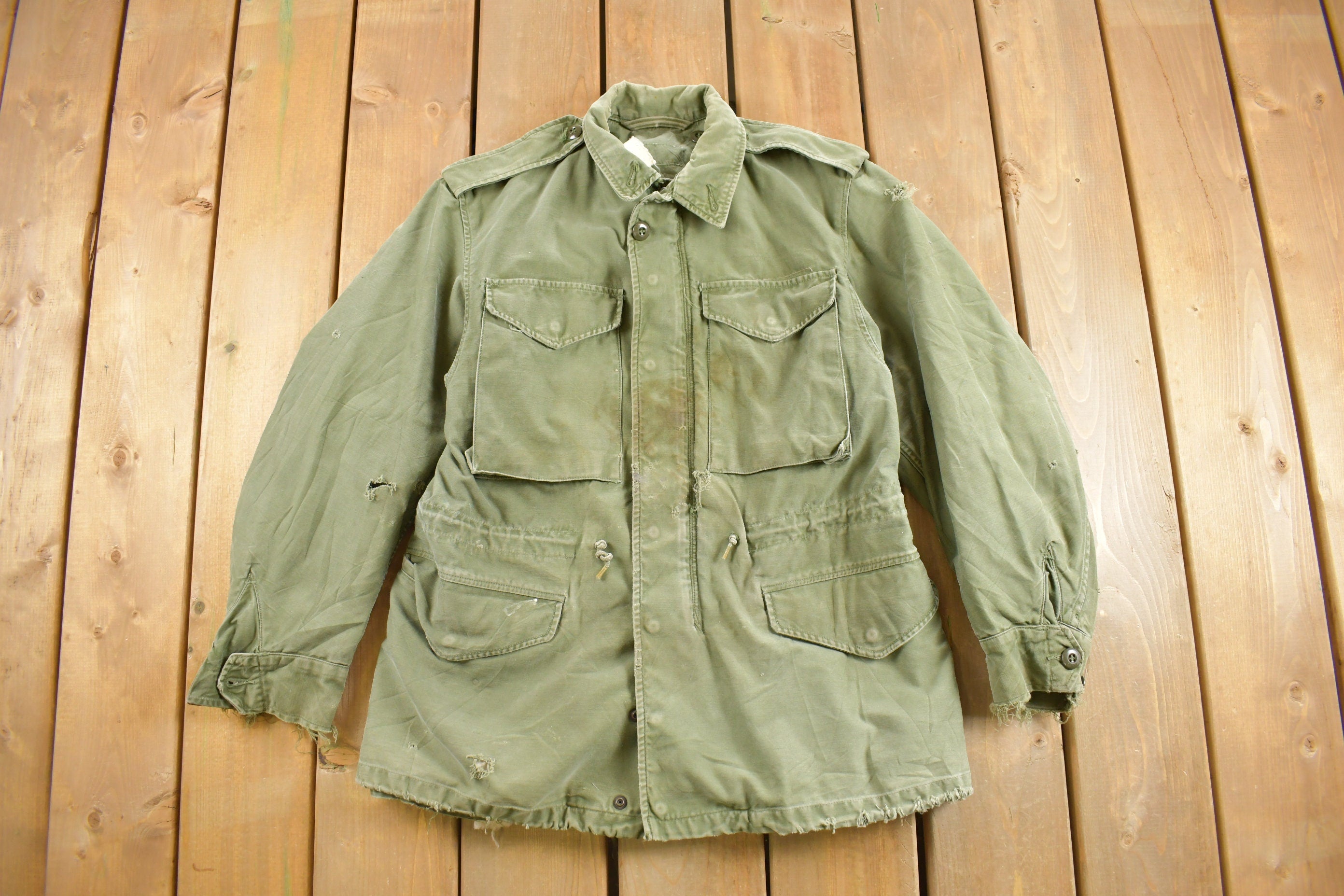 Vintage 1964 US Army Military Sateen Field Jacket