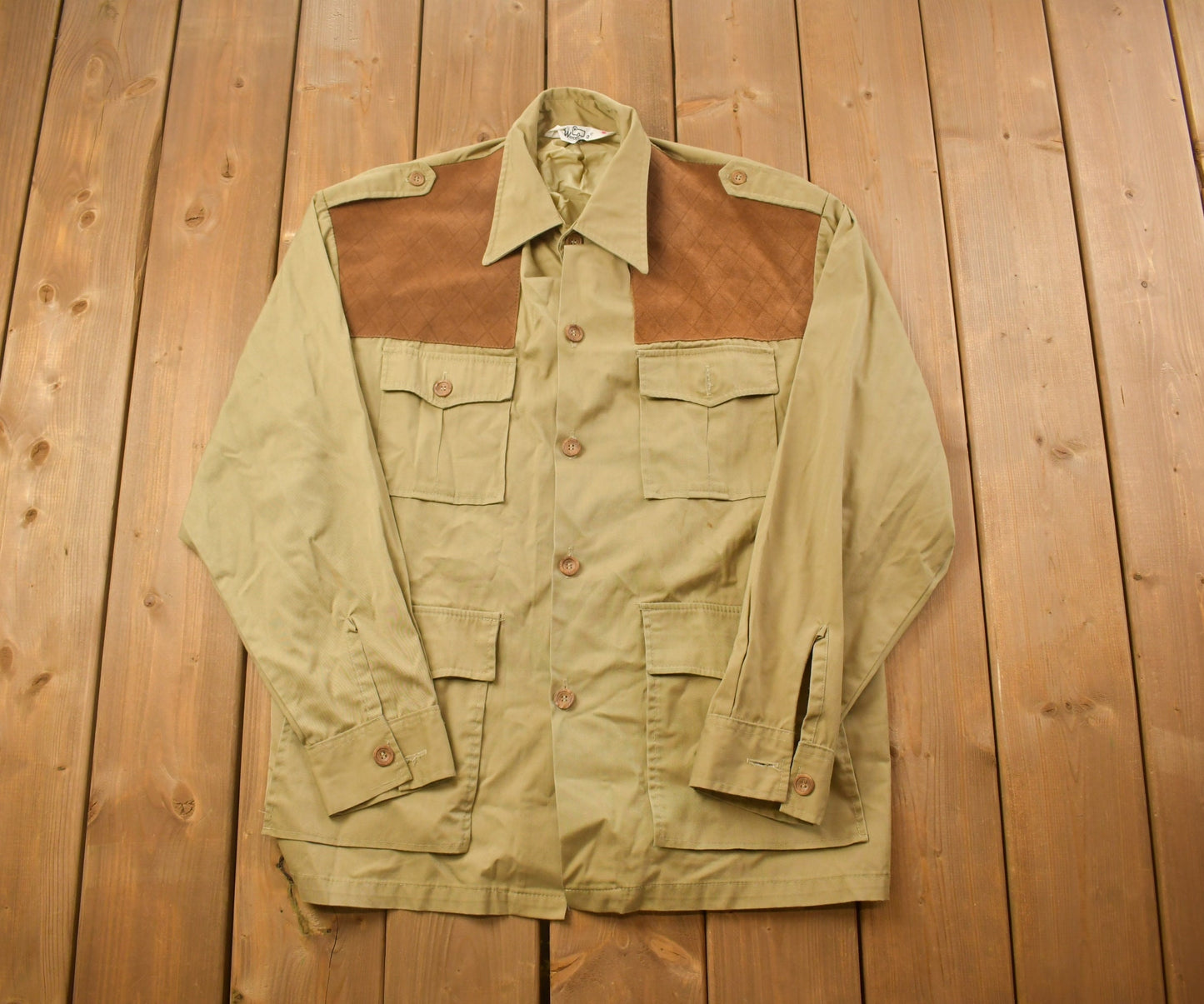 Vintage 1990s Woolrich Blank Bown Button Up Shirt / 1990s Button Up / Vintage Flannel / Cowboy / Basic Button Up / Rodeo / Western