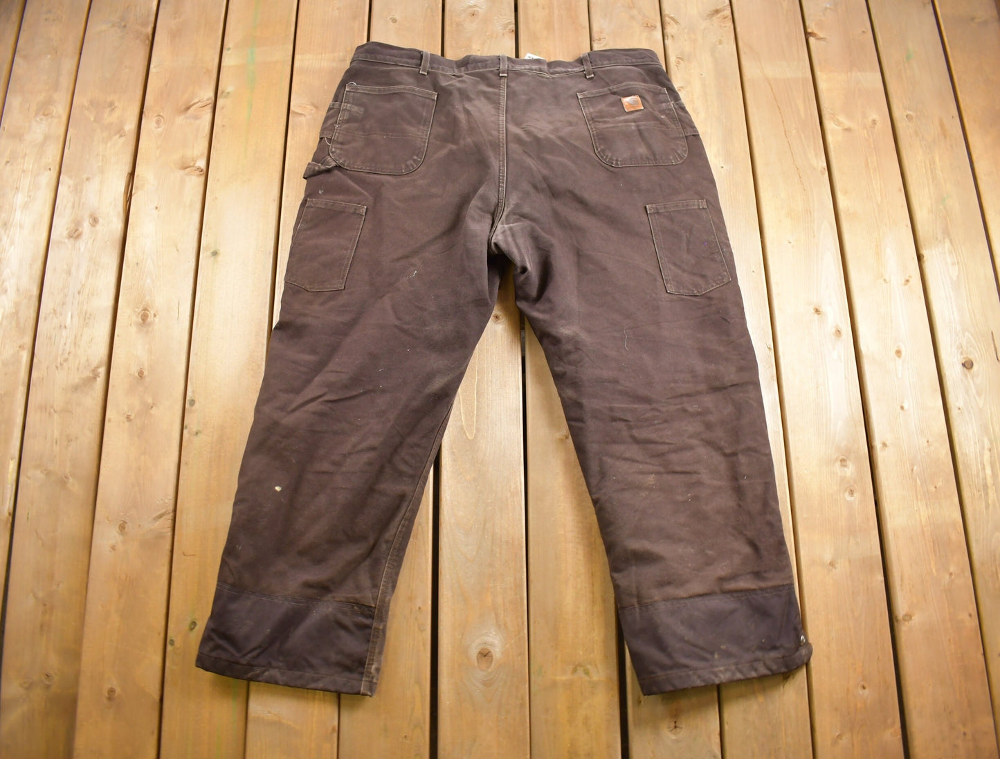 Vintage 1990s Thermal Lined Carhartt Double Knees Size 45 x 31 / Rare Carhartt / Perfectly Distressed / Carpenter Pants