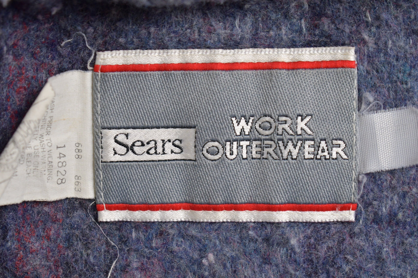 Vintage 1980s Sears Blanket Lined Denim Chore Jacket