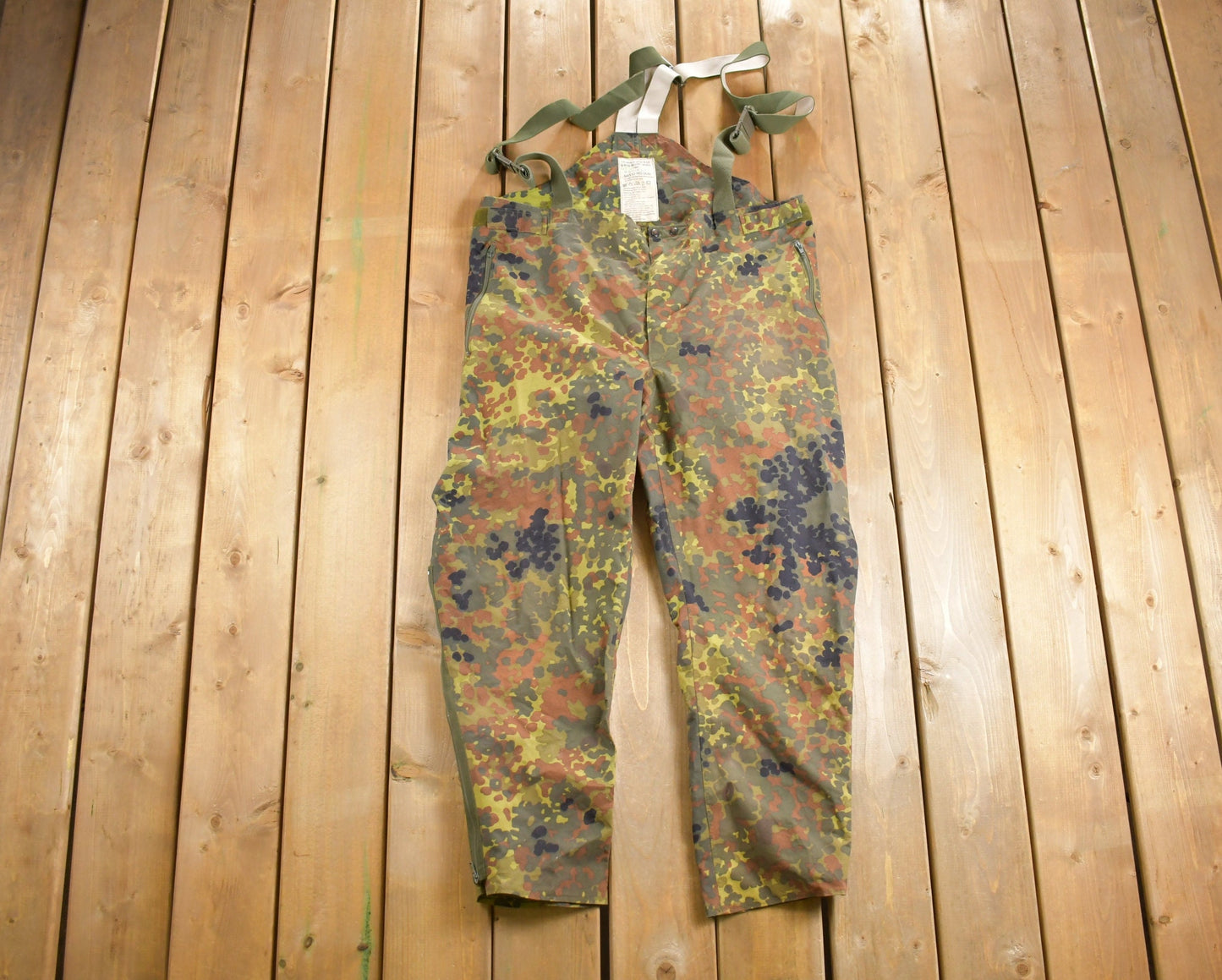 Vintage 1991 German Army Camouflage Suspenders Size 52 Extra Large / Streetwear / Army Pants / Military Pant's / Vintage Suspenders