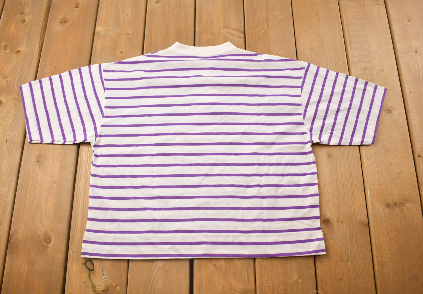 Vintage 1990s Striped Purple T Shirt / Vintage T Shirt / Streetwear / Graphic Tee / Striped Pattern / All Over Print