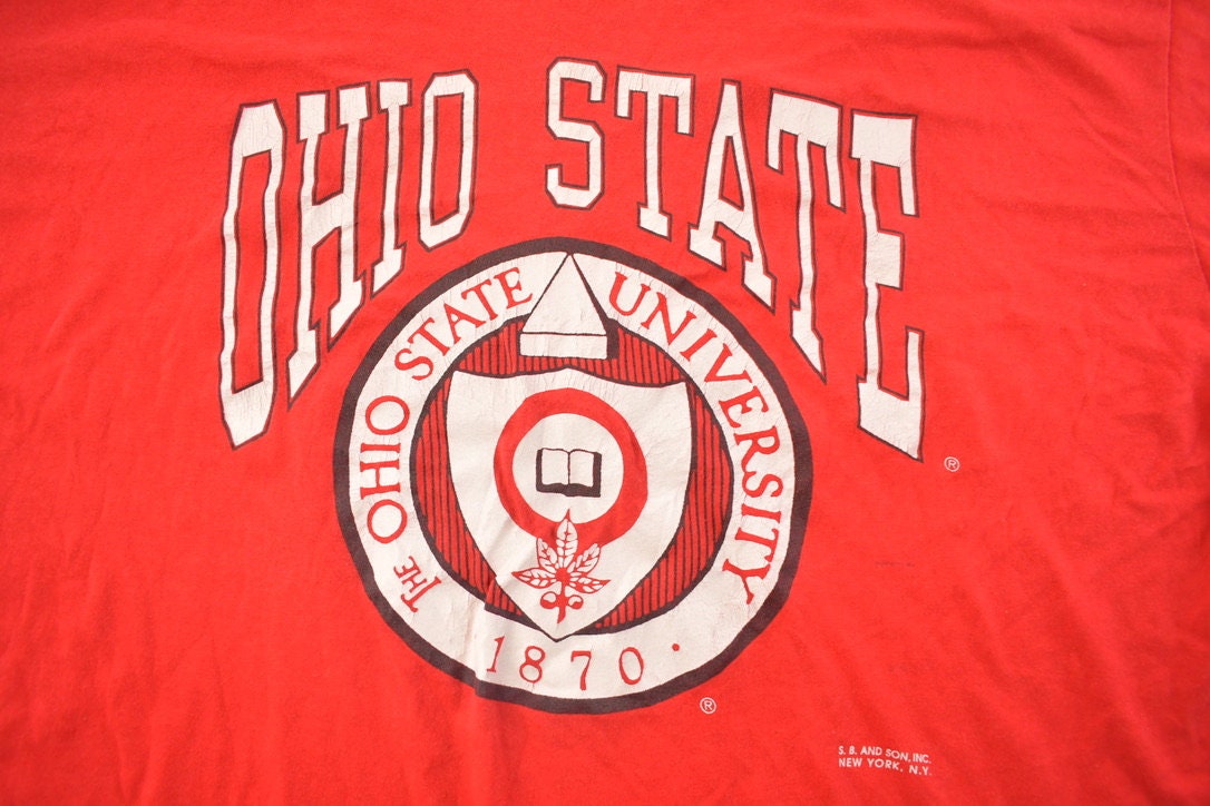 Vintage 1990s Ohio State University Collegiate T-Shirt / NCAA Tee / Americana / Sportswear / Single Stitch