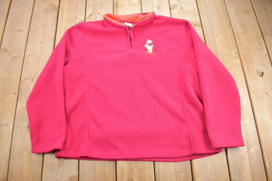 Vintage 1990s Winnie The Pooh Quarter Zip Fleece Sweater