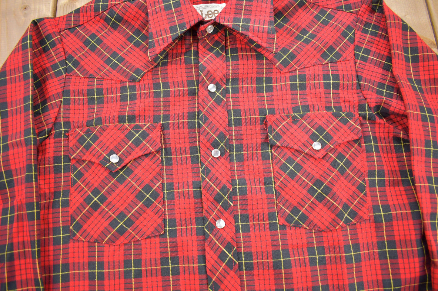 Vintage 1970s Lee Western Style Snap Button Flannel