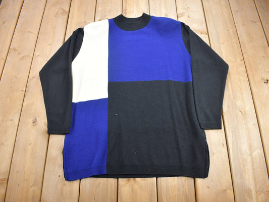 Vintage 1990s Karen Lessly Knit Mock Neck Sweater