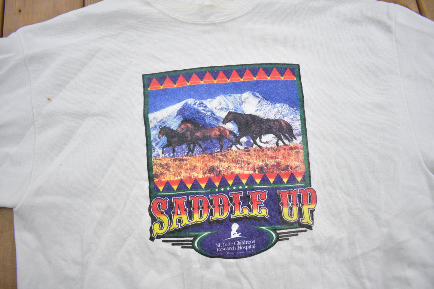 Vintage 1990s Saddle Up Horse Graphic Crewneck Sweatshirt