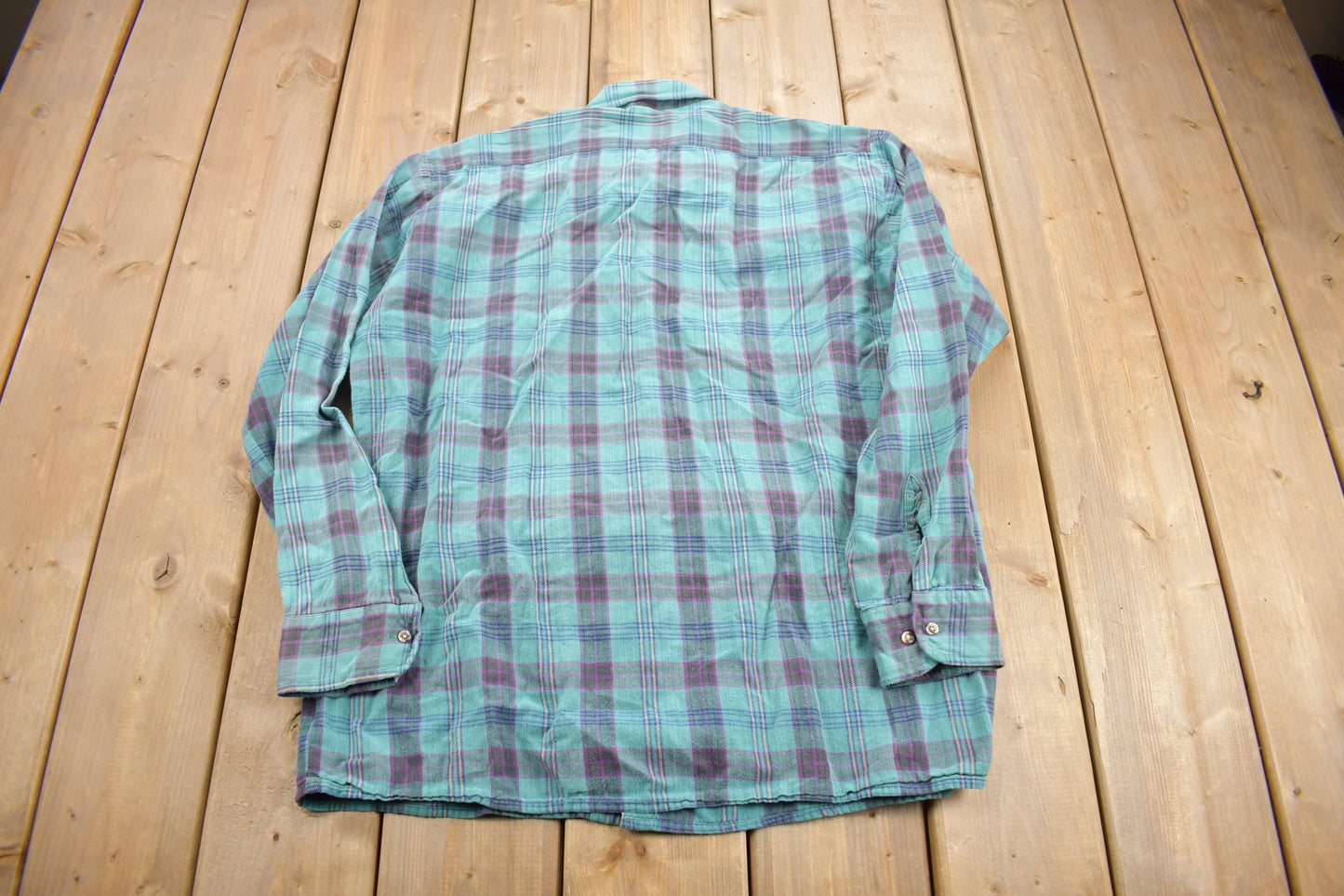 Vintage 1990s Gear By Van Heusen Plaid Flannel Button Up Shirt