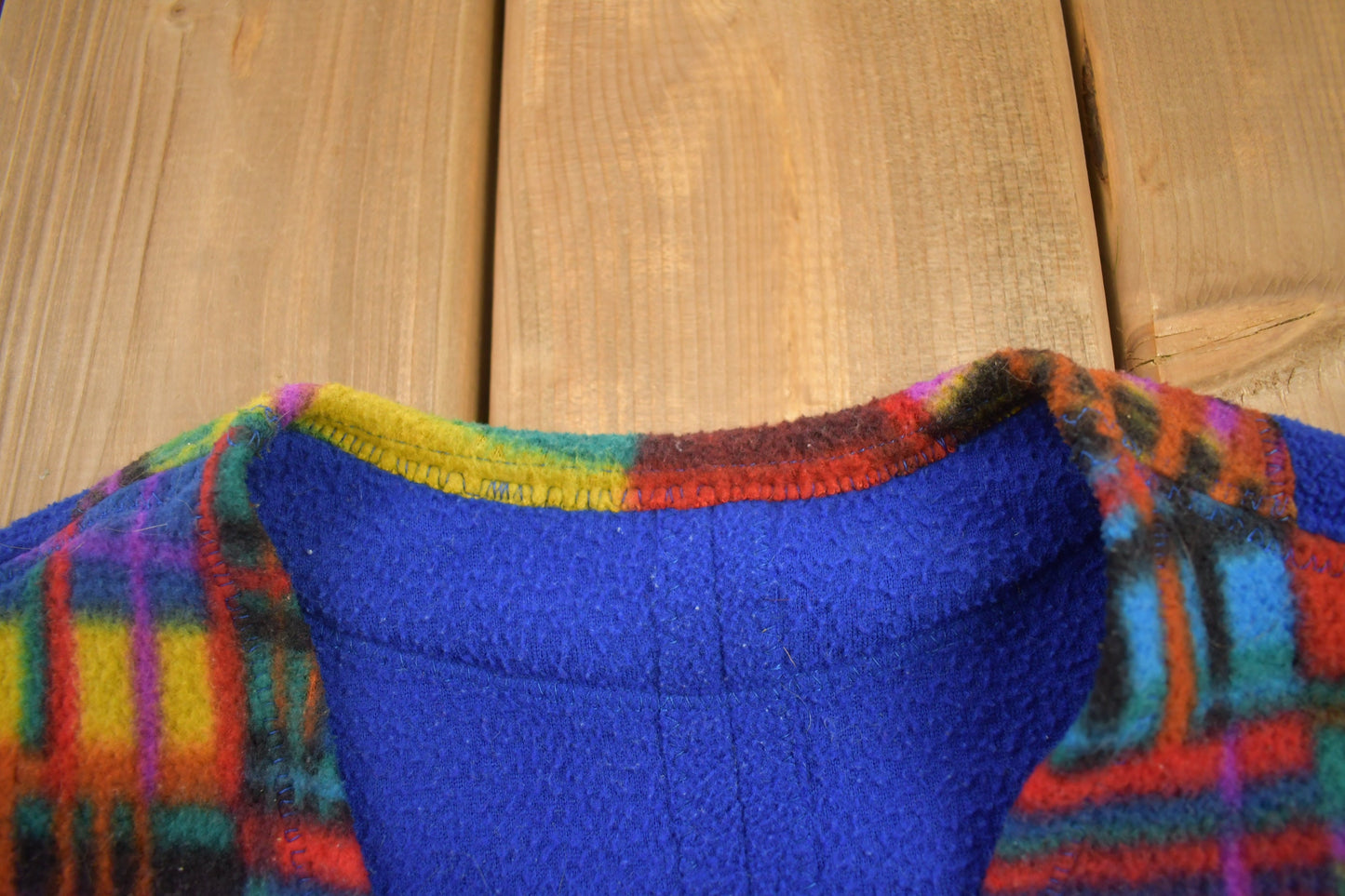 Vintage 1990s Colourful Fleece Sweater Vest