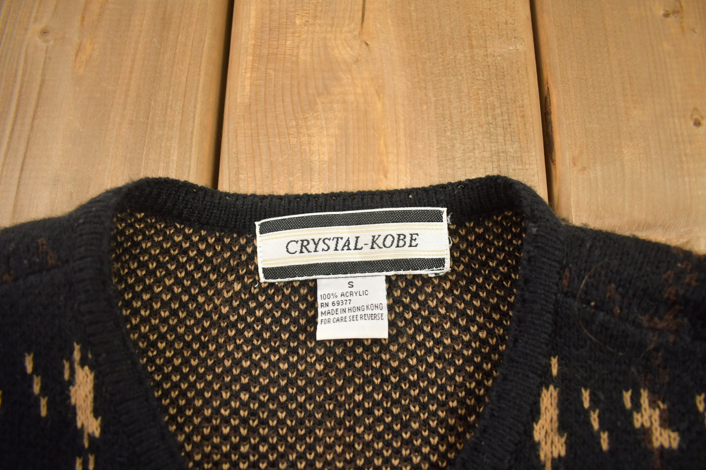 Vintage 1990s Crystal-Kobe Button Up Knitted Sweater