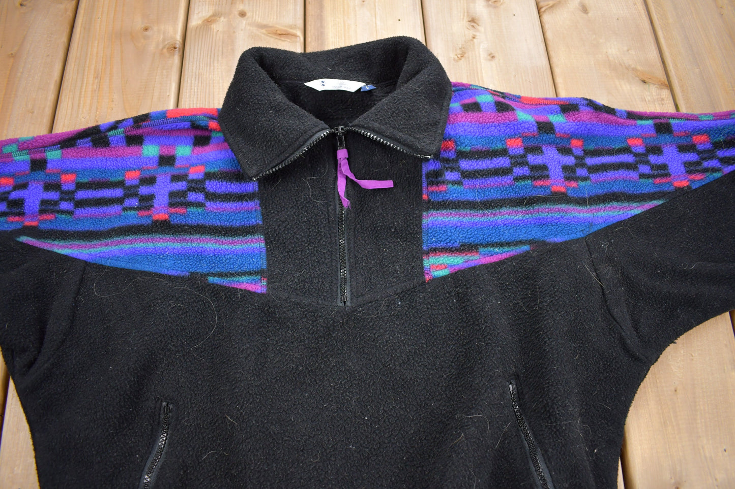 Vintage 1990s Columbia Quarter Zip Fleece Ladies Sweatshirt / Made In USA / Sportswear / Outdoorsman / Streetwear / Aztec Pattern / Hiking