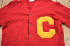 Vintage 1950s Collegiate Knit Cardigan Sweater