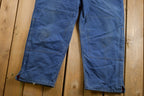 Vintage 1980s Carhartt Blue Canvas Double Knee Overalls