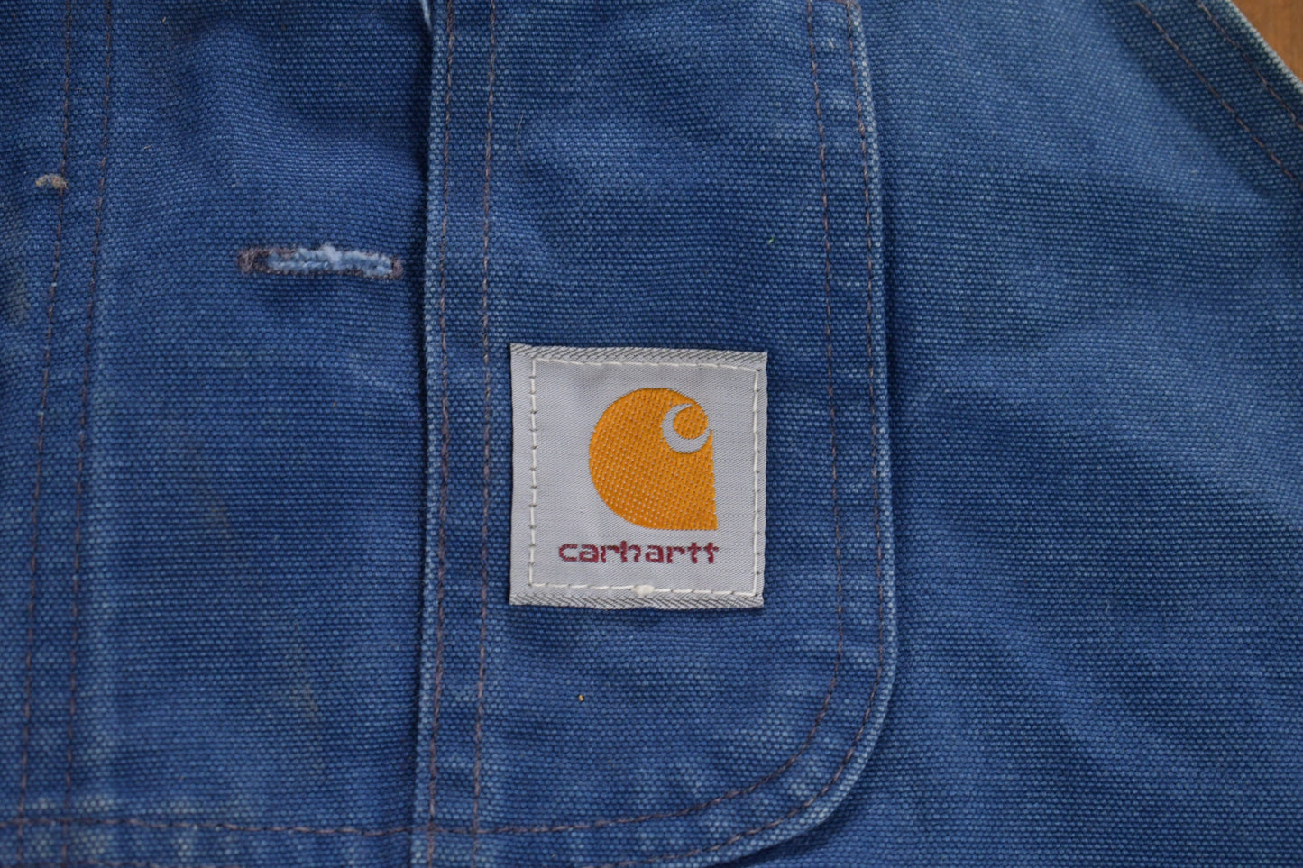 Vintage 1980s Carhartt Blue Canvas Double Knee Overalls / Thermal Lined / Utility Overalls / Vintage Workwear / Coveralls / Made in USA