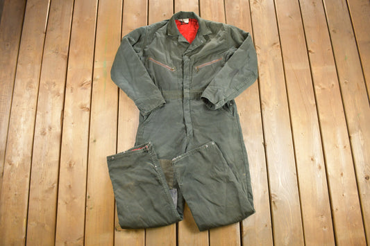 Vintage 1980s Big Ben Insulated Coveralls / Vintage Coveralls / Patchwork / Distressed Workwear / One Piece Work Suit / Made in USA