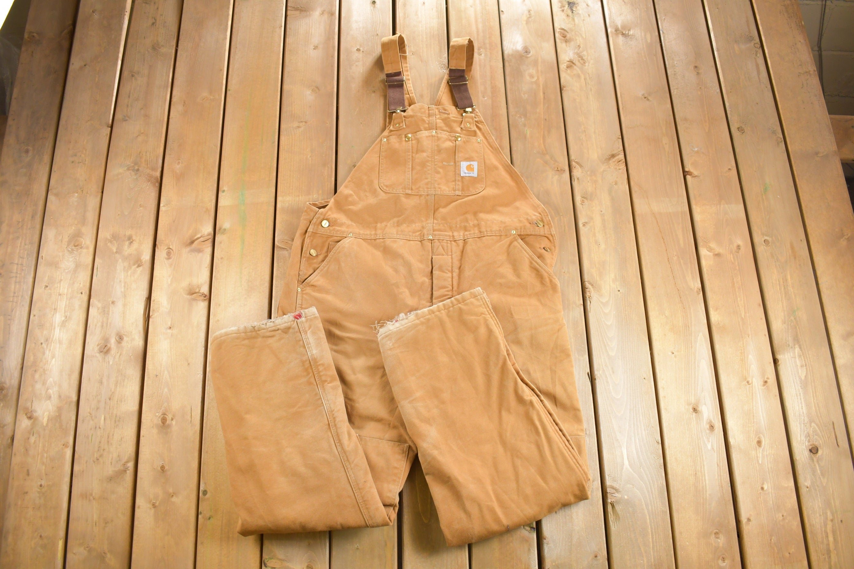 Vintage 1980s Carhartt Double Knee Quilted Canvas Overalls