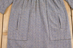 Vintage 1950s Herringbone Long Sleeve Mock Neck Dress