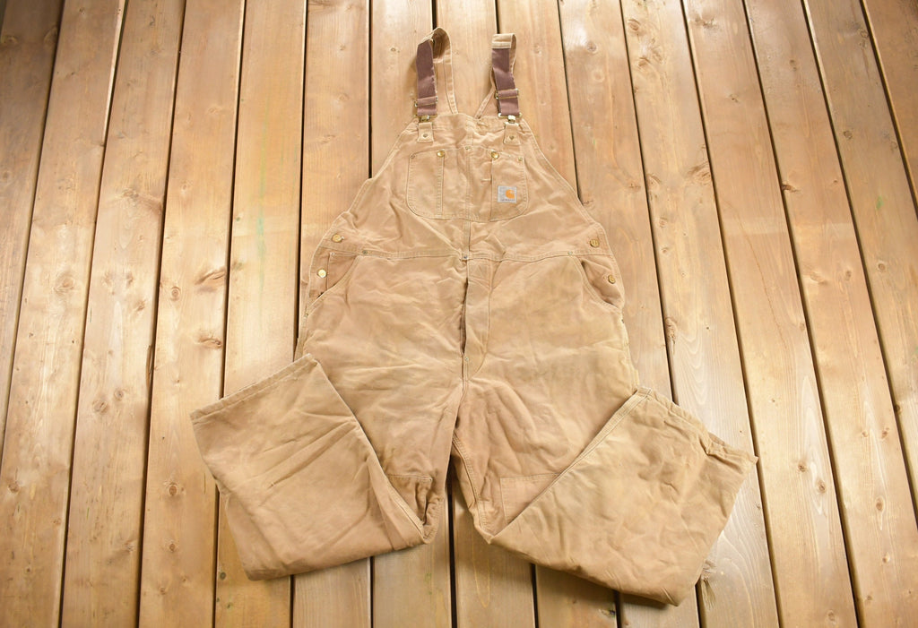 Vintage 1980s Carhartt Double Knee Quilted Canvas Overalls